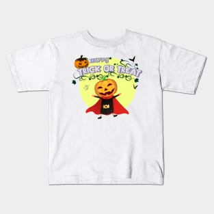 Cute cartoon Happy Halloween.Trick or Treat. Kids T-Shirt